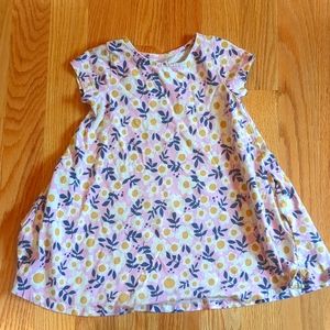 Hanna Andersson Short sleeved pink floral dress with pockets